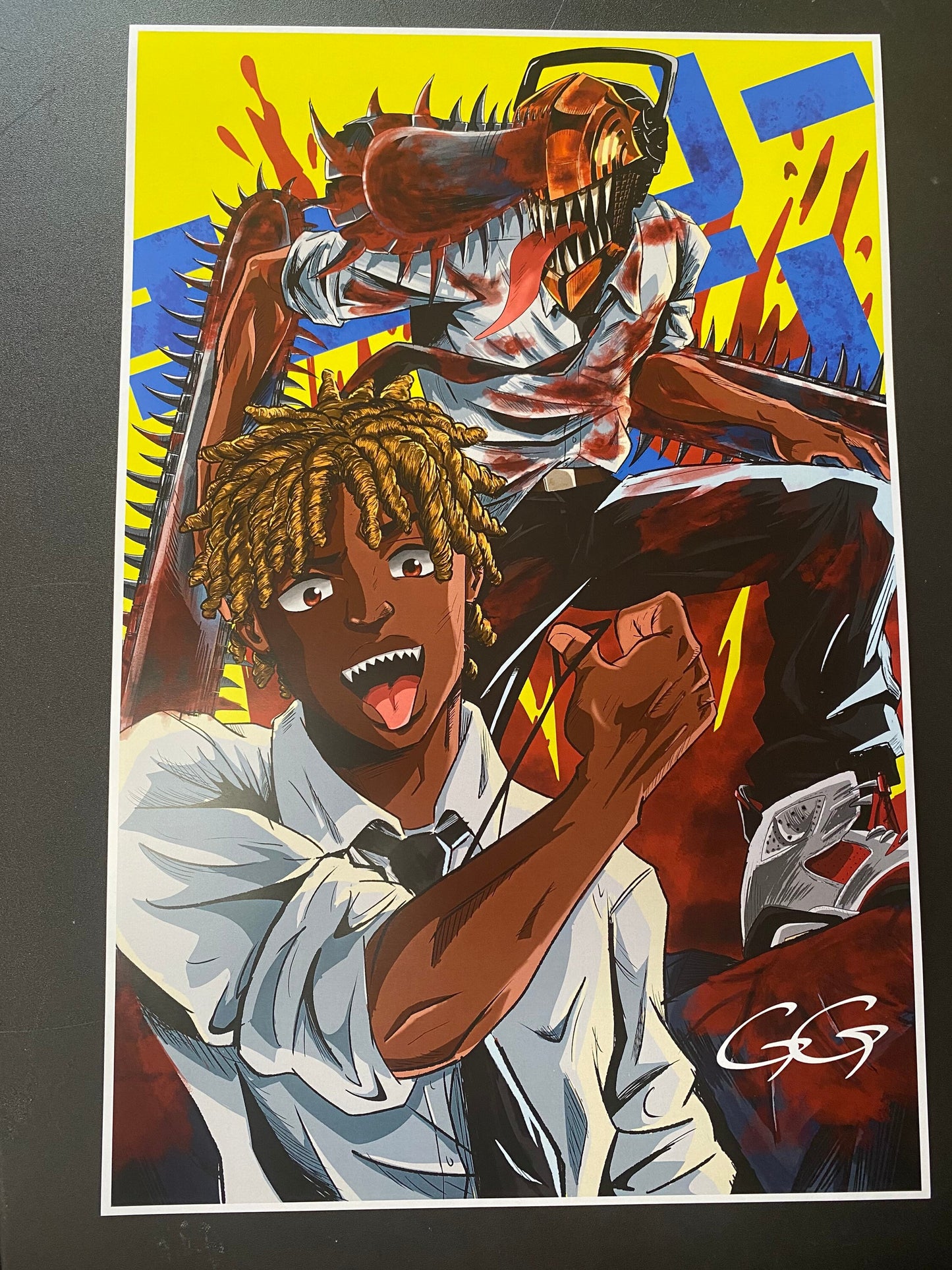 Denji-CSM anime Wall art Poster, Black anime art prints