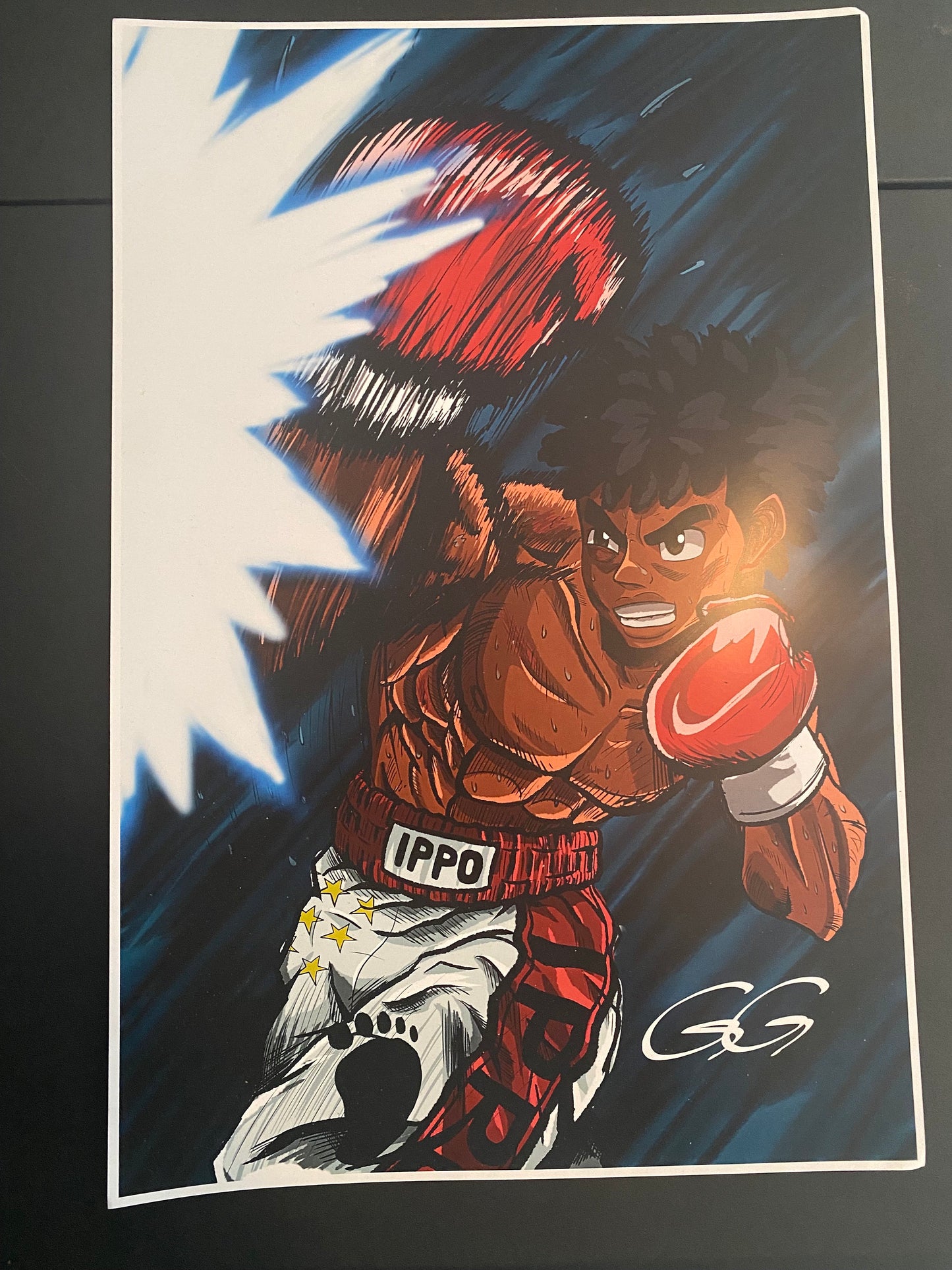 Ippo Makunouchi Wall art print Black anime poster